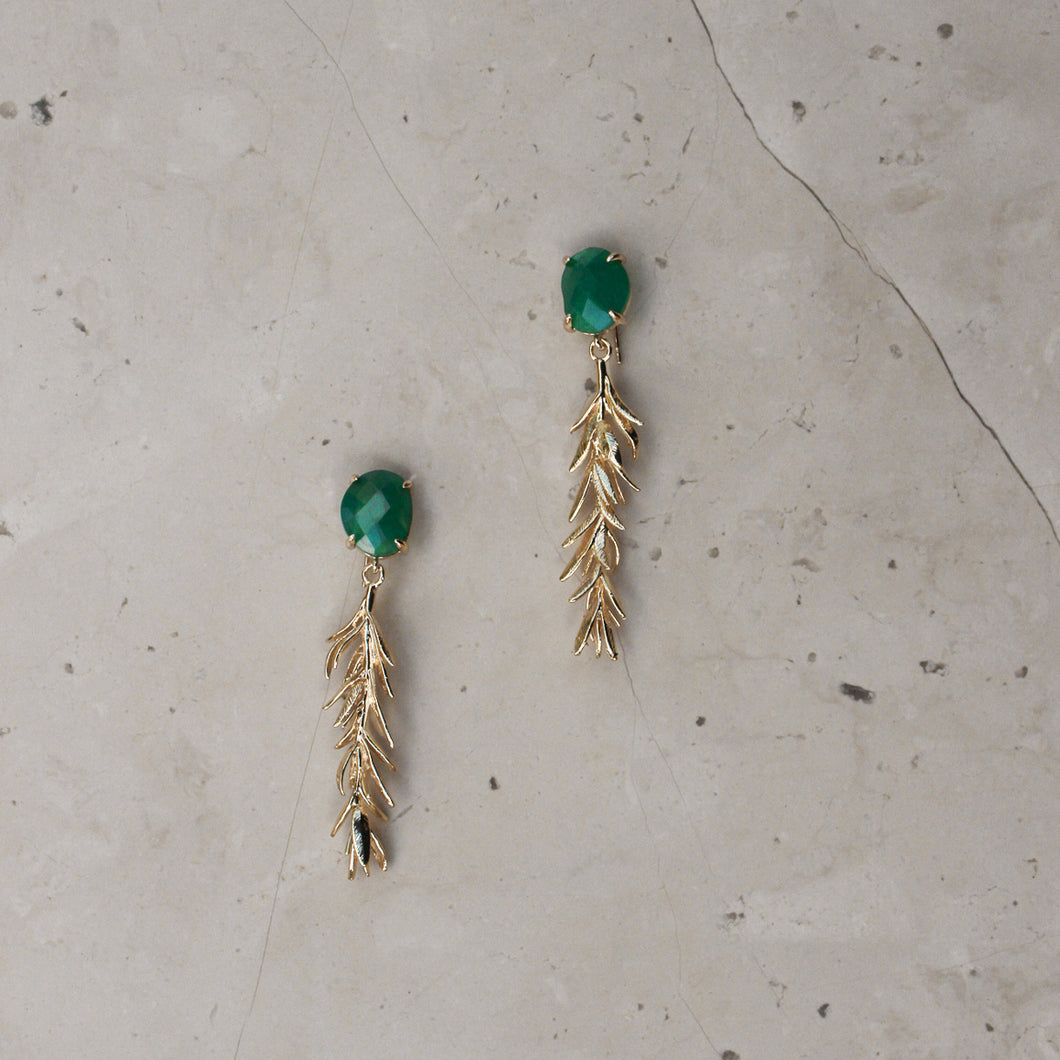 Helena Drop Earring Green