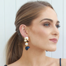 Load image into Gallery viewer, Ophelia Blue Pearl Drop Earrings
