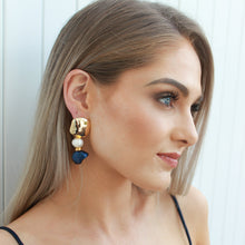 Load image into Gallery viewer, Ophelia Blue Pearl Drop Earrings
